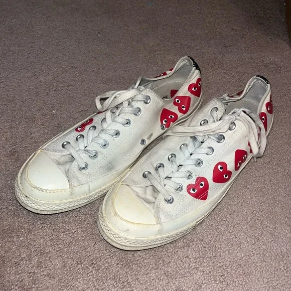 Converse x PLAY Comme des Garçons Chuck 70 Multi Heart Low-Top Sneaker Men’s 10 - Picture 2 of 9